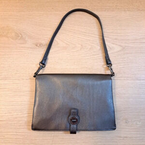 Tommy Hilfiger Silver Grey Leather‎ Vintage Y2K Mini Bag Purse With Wallet
